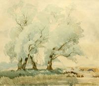 PHILIP WILSON STEER (1860-1942) TREES BY A RIVER
