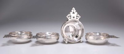 A MATCHED SET OF FOUR SILVER PORRINGERS, 20TH CENTURY