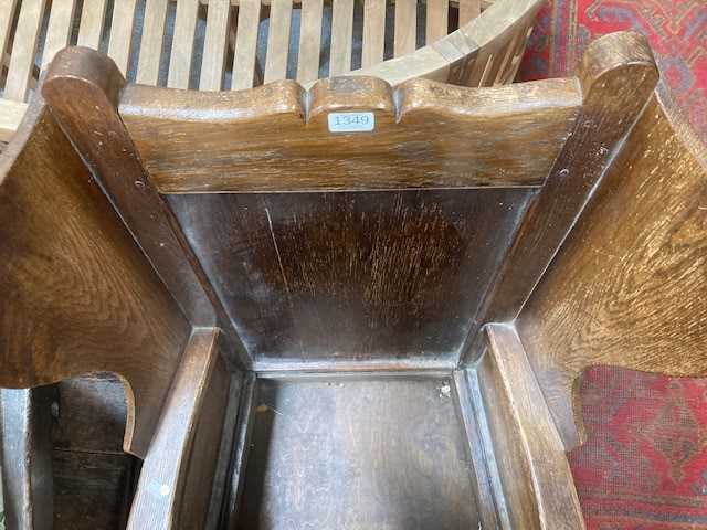 A 19TH CENTURY OAK LAMBING CHAIR - Image 2 of 4