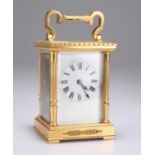 A FRENCH BRASS CARRIAGE CLOCK, CIRCA 1900