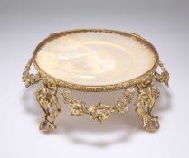 A 19TH CENTURY GILT BRONZE AND MOTHER-OF-PEARL CENTREPIECE
