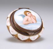 A 19TH CENTURY CONTINENTAL GLASS AND PORCELAIN BOX