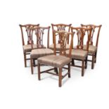 A SET OF SIX GEORGE III 'CHIPPENDALE' MAHOGANY DINING CHAIRS