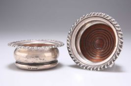 A PAIR OF GEORGIAN STYLE SILVER COASTERS