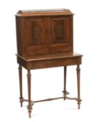 A FRENCH BRASS-INLAID ROSEWOOD BONHEUR DU JOUR, 19TH CENTURY