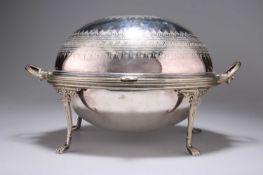 A 19TH CENTURY SILVER-PLATED BREAKFAST DISH