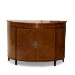 A WALNUT DEMILUNE SIDEBOARD, BY JONATHAN CHARLES FURNITURE