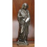 19TH CENTURY FRENCH SCHOOL BRONZE SCULPTURE OF DANTE