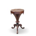 A VICTORIAN ROSEWOOD WORK TABLE