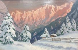 ALOIS ARNEGGER (AUSTRIAN, 1879-1963) WINTER IN THE MOUNTAINS