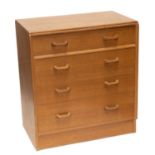 A GOMME G-PLAN OAK CHEST OF DRAWERS