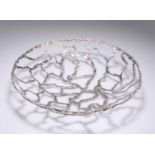 A LARGE MODERNIST SILVER OPENWORK BOWL