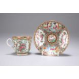 A 19TH CENTURY CHINESE FAMILLE ROSE CUP AND SAUCER