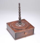 AN EARLY 19TH CENTURY MAHOGANY YARN HOLDER