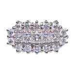 A PLATINUM DIAMOND CLUSTER RING