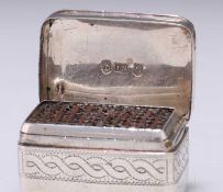 A GEORGE III ENGRAVED SILVER NUTMEG GRATER