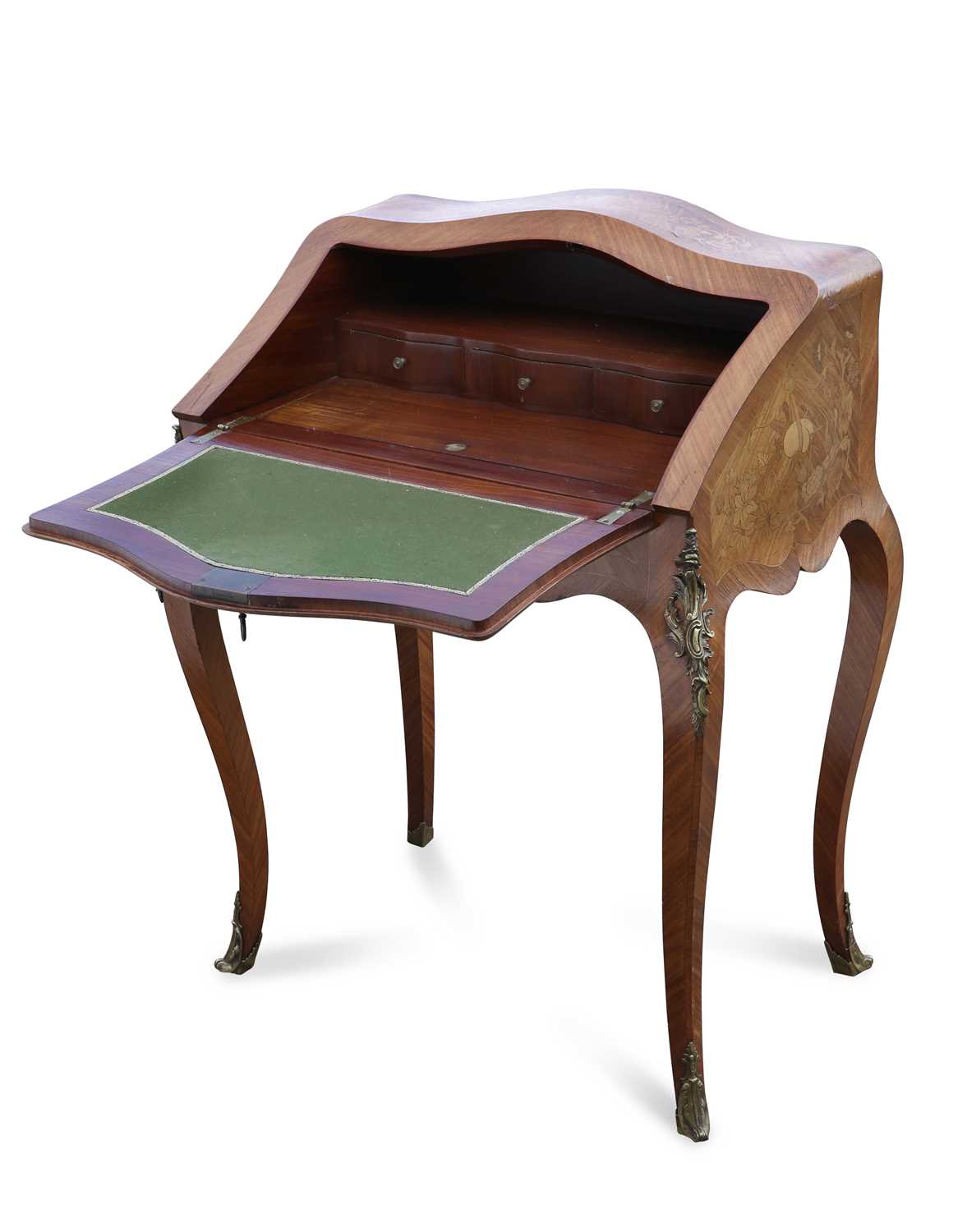 A LOUIS XV STYLE FLORAL MARQUETRY BUREAU DE DAME - Image 2 of 2