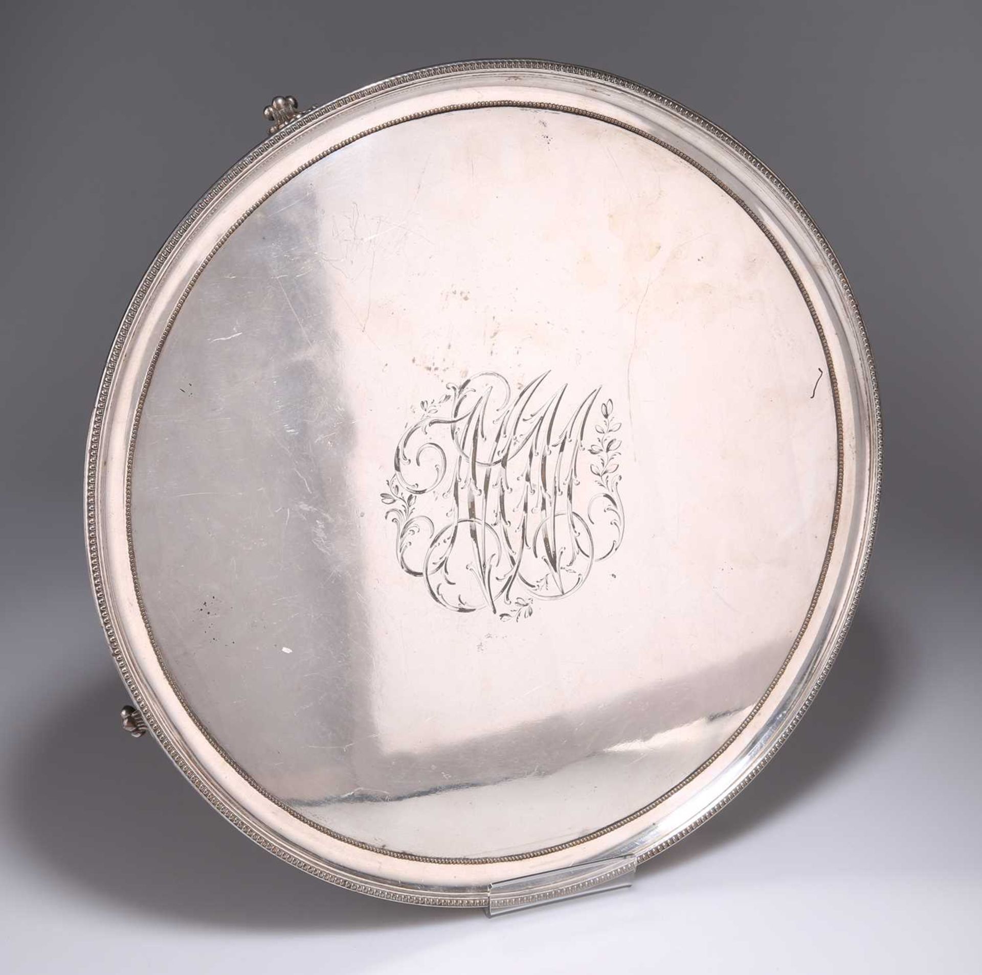 A GEORGE III OLD SHEFFIELD PLATE SALVER