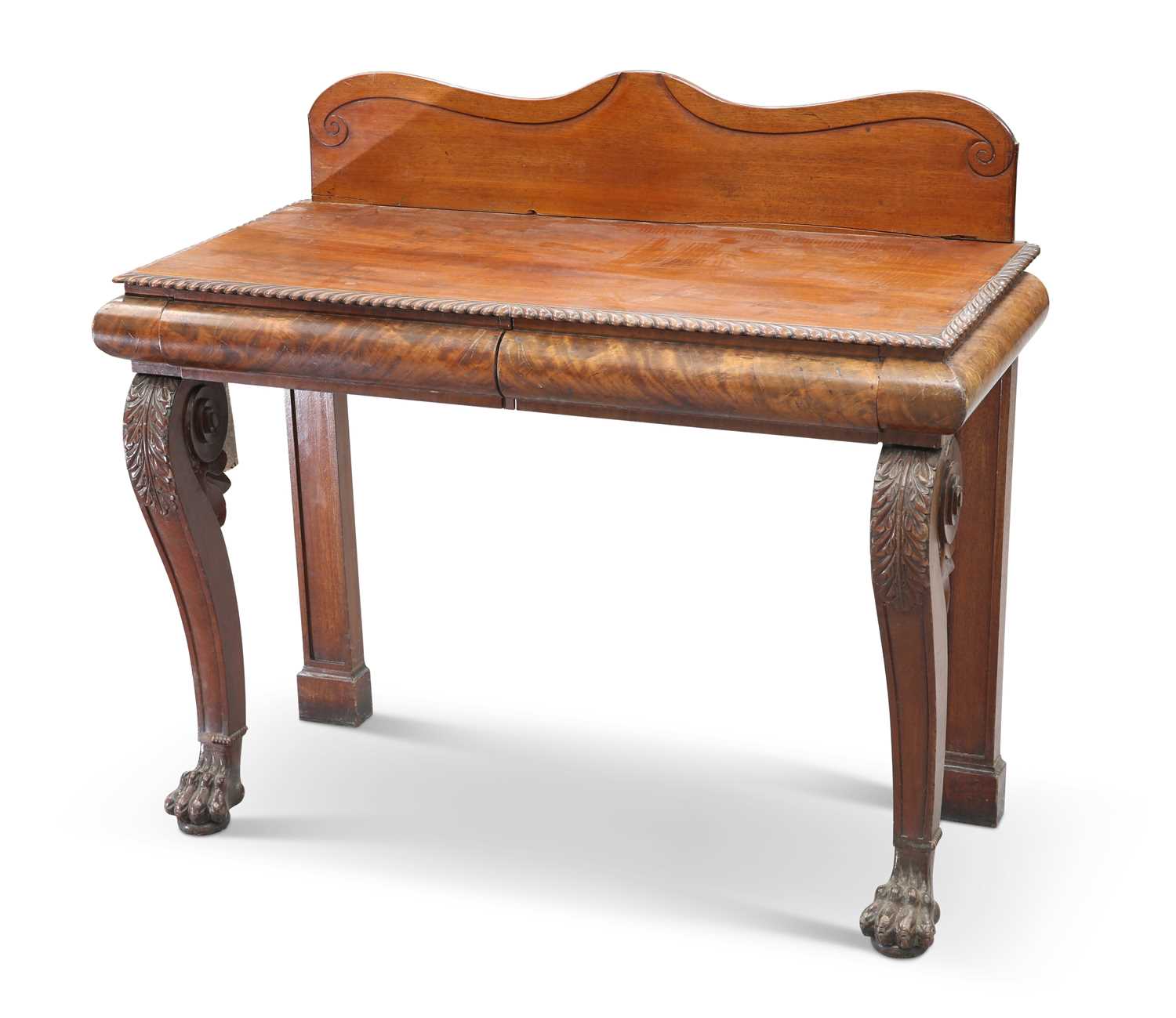 A GEORGE IV MAHOGANY CONSOLE TABLE