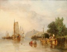 GEORGE CLARKSON STANFIELD (1828-1878) TETHERED ON THE RHINE