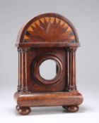 AN EARLY 19TH CENTURY YEW WOOD AND PARQUETRY POCKET WATCH HOLDER