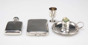 A GEORGE V NOVELTY SILVER SCENT FLASK