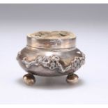 A CHINESE SILVER PIN-CUSHION JAR