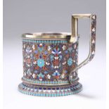 A LATE 19TH CENTURY RUSSIAN SILVER AND ENAMEL CUP