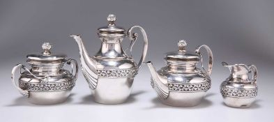 A FRENCH SILVER FOUR-PIECE BACHELOR'S TEA SERVICE