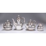 A FRENCH SILVER FOUR-PIECE BACHELOR'S TEA SERVICE