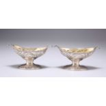 A PAIR OF WILLIAM IV SCOTTISH SILVER PEDESTAL SALTS