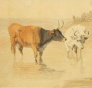 ROBERT HILLS OWS (1769-1844) CATTLE IN A STREAM