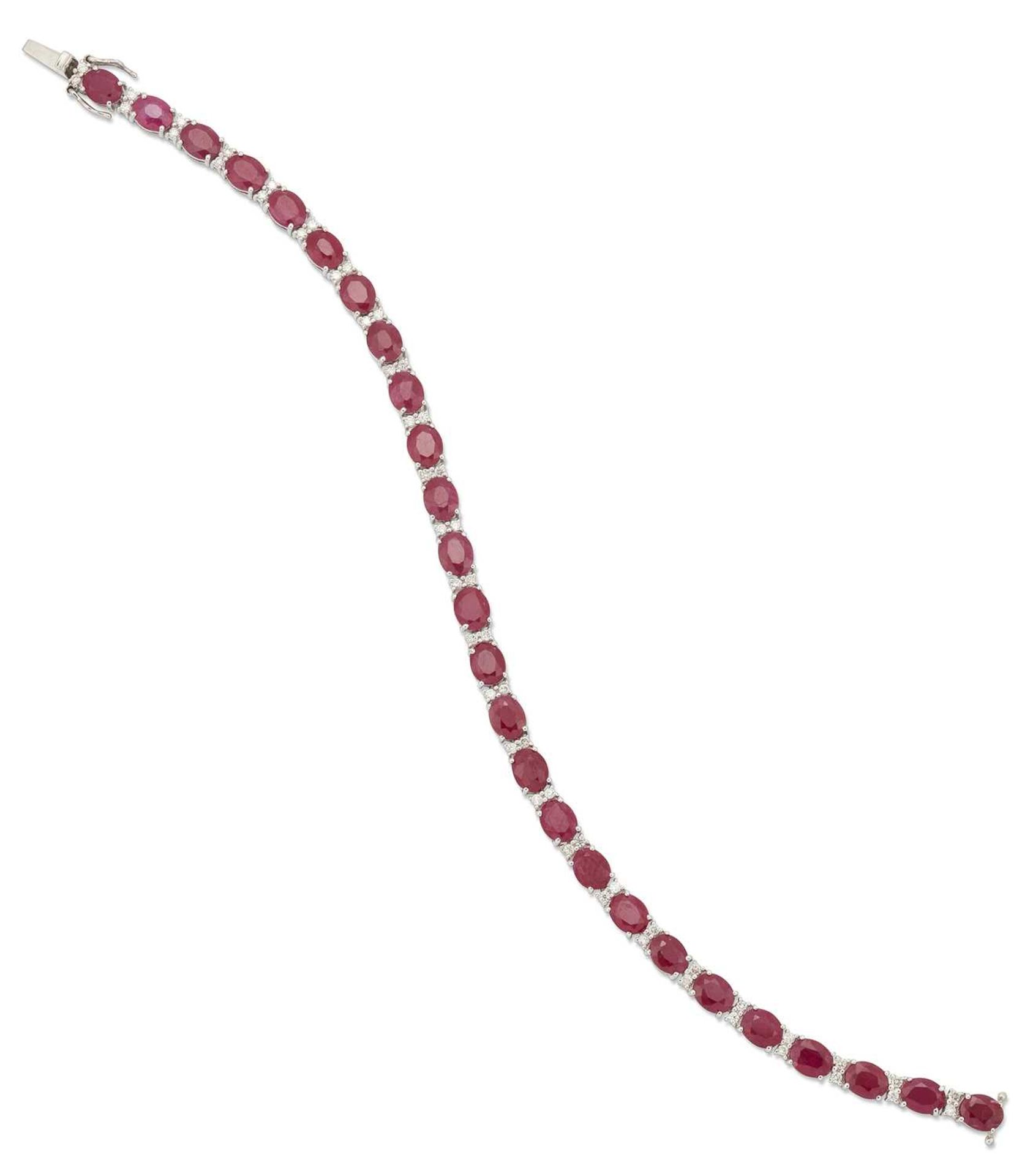 A RUBY AND DIAMOND BRACELET