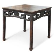 A CHINESE STAINED ELM TABLE, EARLY 20TH CENTURY