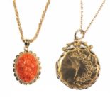 TWO PENDANT NECKLACES