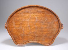 ROBERT THOMPSON OF KILBURN, A MOUSEMAN OAK TEA TRAY