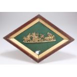 AN OAK FRAMED DIORAMA, 19TH CENTURY