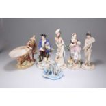 A COLLECTION OF SIX CONTINENTAL PORCELAIN FIGURES