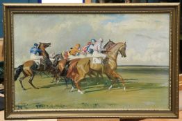 AFTER SIR ALFRED MUNNINGS (1878-1959) AND MADELINE SELFE FOUR HORSE RACING PRINTS