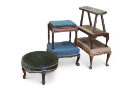 A GROUP OF 19TH CENTURY AND LATER CHAIRS AND STOOLS