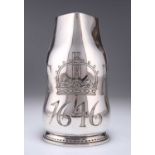 A VICTORIAN SILVER 'BLACKJACK' JUG