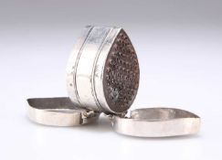 AN UNMARKED EARLY SILVER NUTMEG GRATER