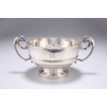 A LATE VICTORIAN SILVER TWIN-HANDLED PEDESTAL BOWL