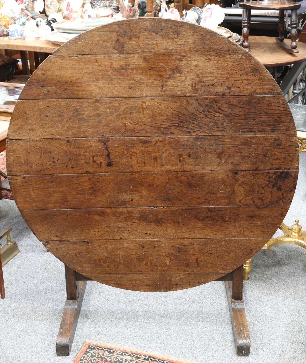 A 19TH CENTURY FRENCH OAK WINE-TASTING TABLE