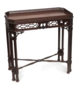 A CHIPPENDALE STYLE MAHOGANY SILVER TABLE, 19TH CENTURY