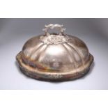 A 19TH CENTURY SILVER-PLATED DISH COVER