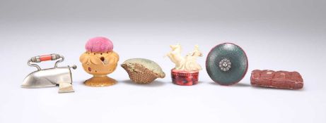 A GROUP OF VICTORIAN AND LATER TAPE MEASURES AND PIN-CUSHIONS