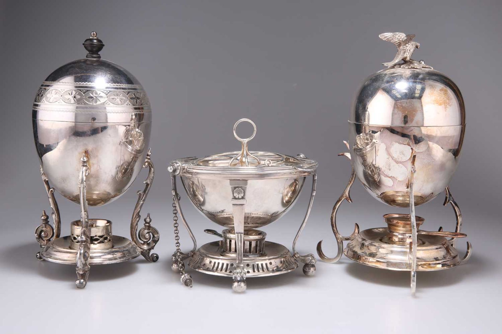 THREE EDWARDIAN SILVER-PLATED EGG BOILERS - Image 2 of 2