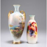 TWO ROYAL WORCESTER VASES