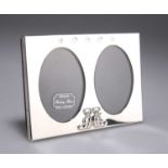 AN ELIZABETH II SILVER NURSERY DOUBLE PHOTOGRAPH FRAME